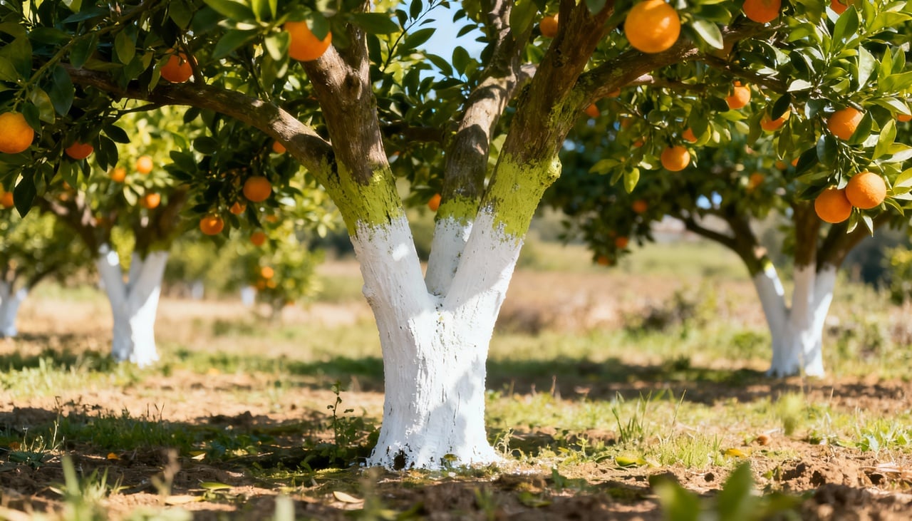 O contraste térmico entre dia e noite representa uma das maiores ameaças para laranjeiras em regiões de clima variável – Imagens produzidas com uso de Inteligência Artificial