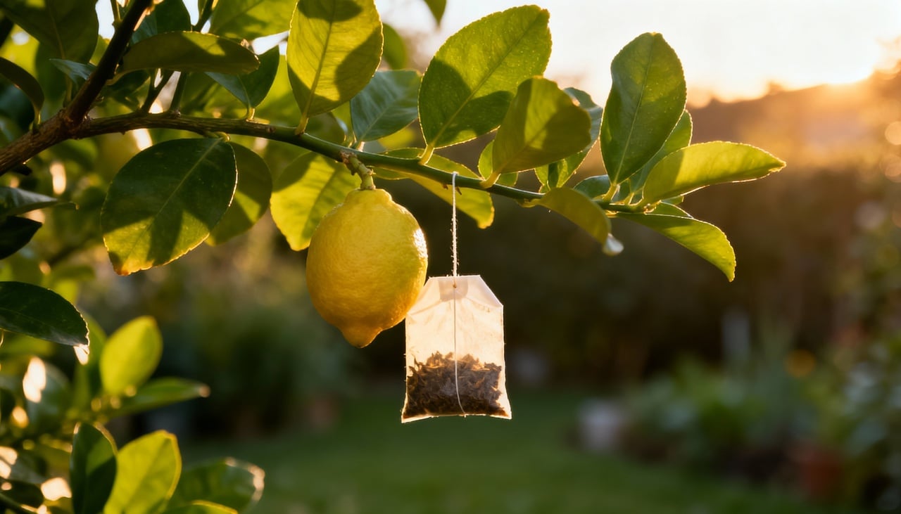 As folhas de chá usadas contêm compostos valiosos que permanecem ativos mesmo após a infusão – Imagens produzidas com uso de Inteligência Artificial