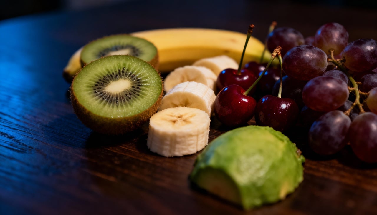 A expressão frutas para dormir melhor está ligada à presença de substâncias que atuam na arquitetura do sono – Imagens produzidas com uso de Inteligência Artificial