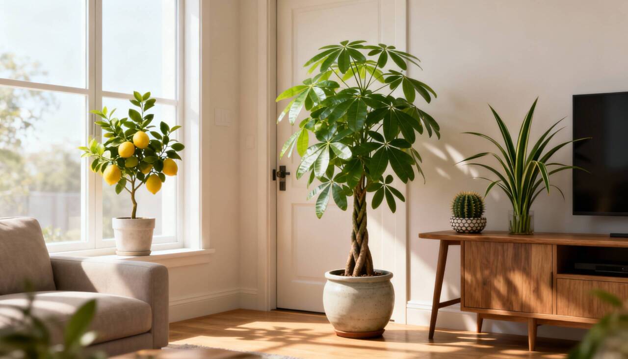 Quando se fala em plantas que atraem dinheiro, a principal referência costuma ser a chamada árvore-do-dinheiro, conhecida cientificamente como Pachira aquatica – Imagens produzidas com uso de Inteligência Artificial