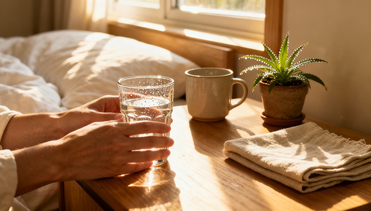 Autocuidado matinal é o conjunto de ações realizadas logo ao acordar para preservar o bem-estar físico, emocional e mental – Imagens produzidas com uso de Inteligência Artificial