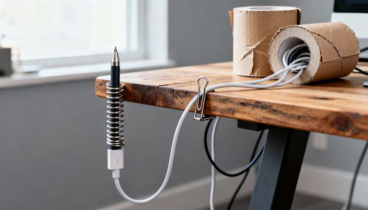 A expressão acessórios tecnológicos feitos com objetos de casa se refere a adaptações simples que servem de suporte ou complemento para dispositivos eletrônicos