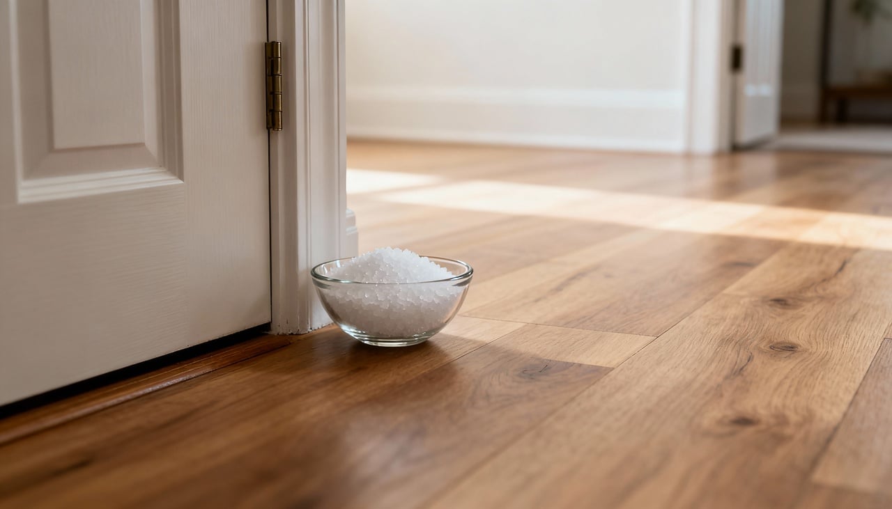 Para quem segue os princípios do Feng Shui com sal na entrada, a recomendação geral é que o ritual seja simples e discreto – Imagens produzidas com uso de Inteligência Artificial