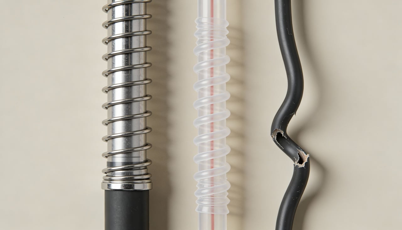 A região próxima ao conector, que muitos chamam de “pescoço” do cabo, é onde ocorre a maior tensão mecânica