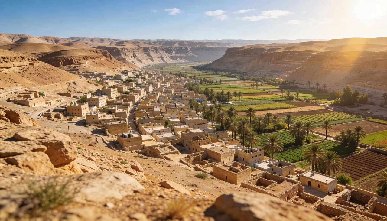 Apesar do calor intenso que caracteriza a região, Jericó nunca sofreu com falta de água graças à sua proximidade com o Rio Jordão