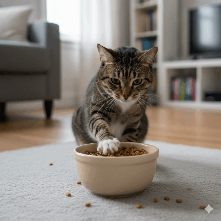 O hábito estranho dos gatos ao comer, como cheirar, afastar-se do pote ou comer em pequenas quantidades, tem explicação evolutiva
