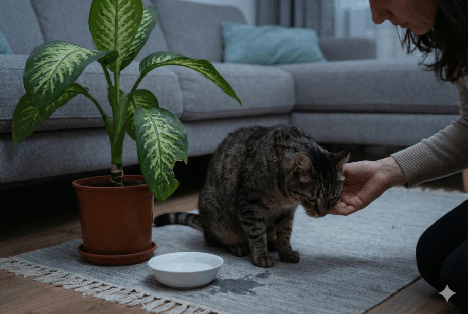 Náuseas, vômitos e salivação excessiva são sintomas de intoxicação em gatos