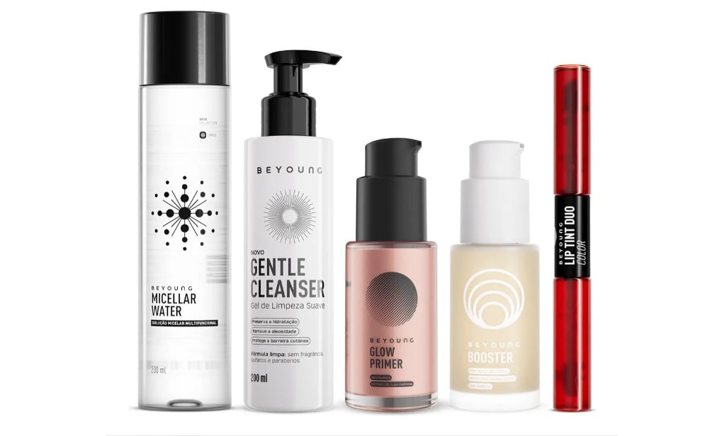 O kit de skincare e maquiagem da Beyoung custa R$163,16 na promoção