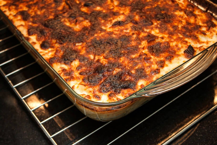 Macarrão de forno com crosta