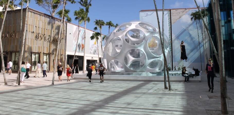 O Design District reúne galerias de arte, lojas e cafés