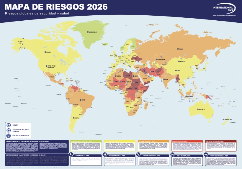 Mapa mostra os países mais seguros e perigosos para visitar em 2026