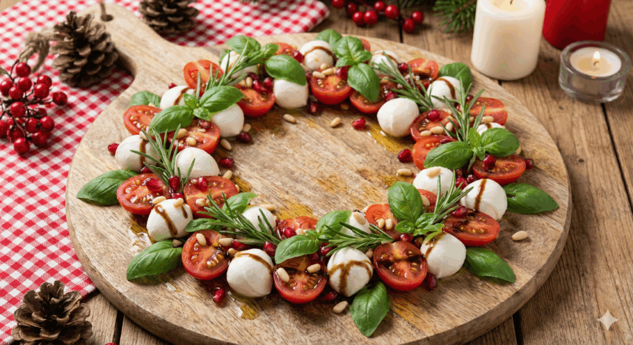 salada caprese de Natal: além de linda, tem um sabor equilibrado