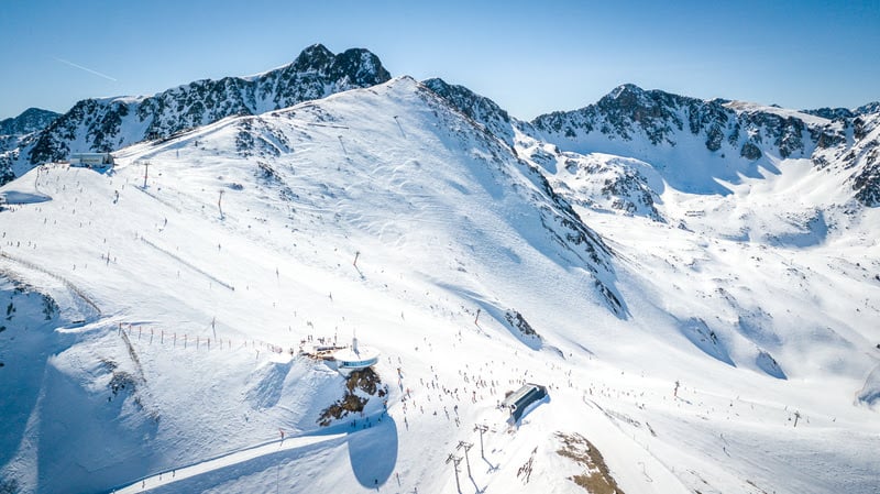 Grandvalira, nos Pirineus, próximo da fronteira com a França