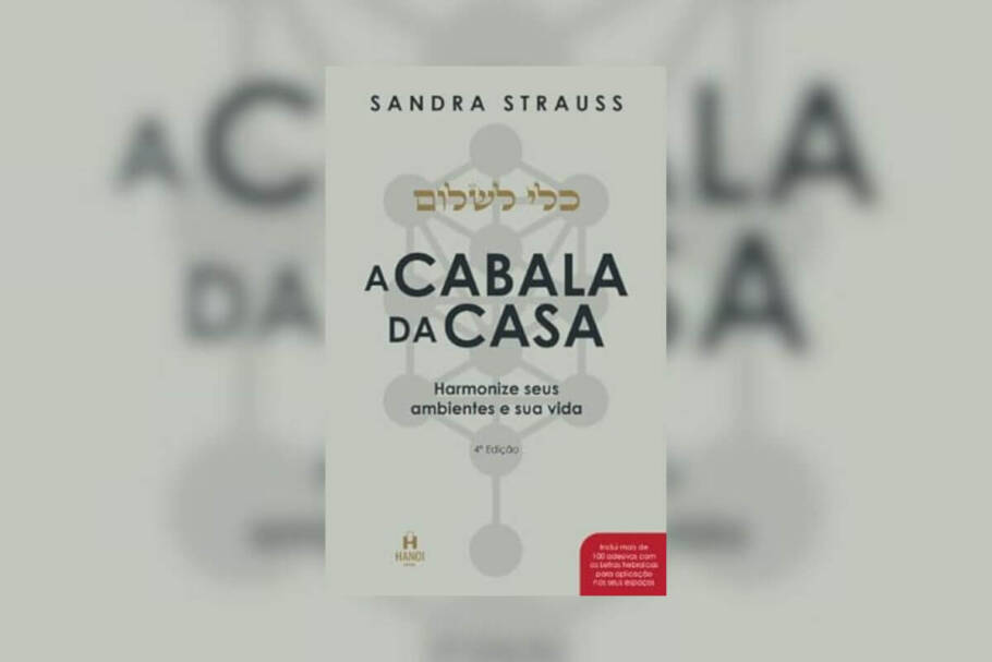 Capa do livro "A Cabala da casa: harmonize seus ambientes e sua vida", com fundo cinza e desenho geométrico