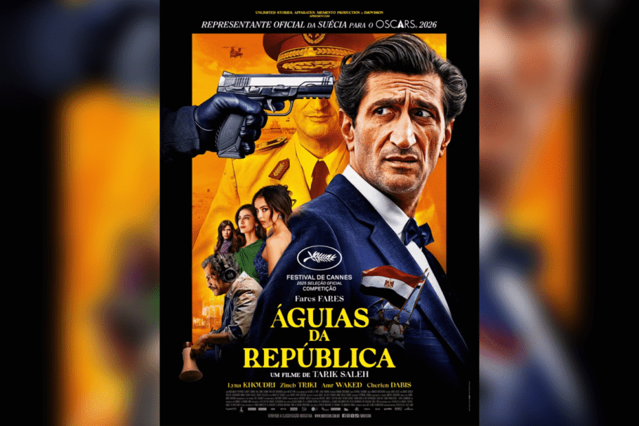 “Águias da República” é um thriller sobre o ator egípcio envolvido no círculo de poder do governo (Imagem: Reprodução digital | Imovision)
