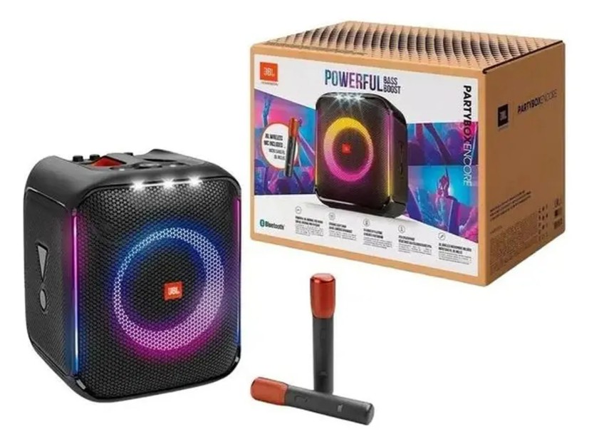 A PartyBox Encore com 2 microfones sai por R$2.674 com o cupom
