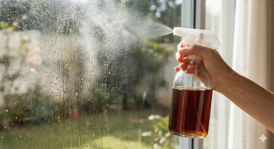 Rico em taninos naturais, o chá preto é um aliado surpreendente na limpeza de janelas