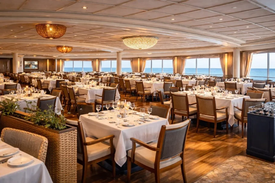 Um dos restaurantes do navio Buenavista, da Corazul Cruceros