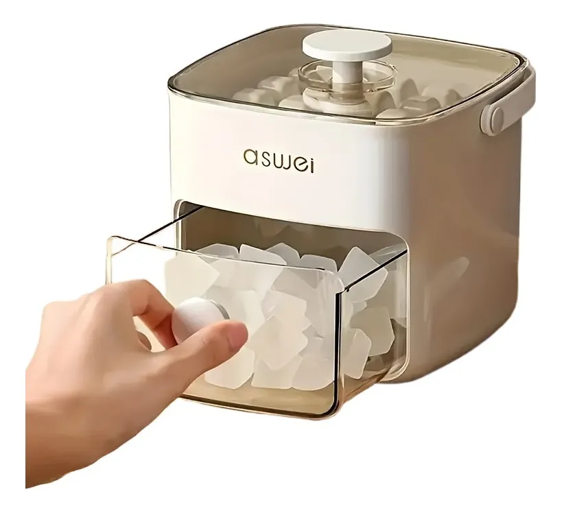 O balde de gelo portátil permite fazer até 48 cubos de uma vez