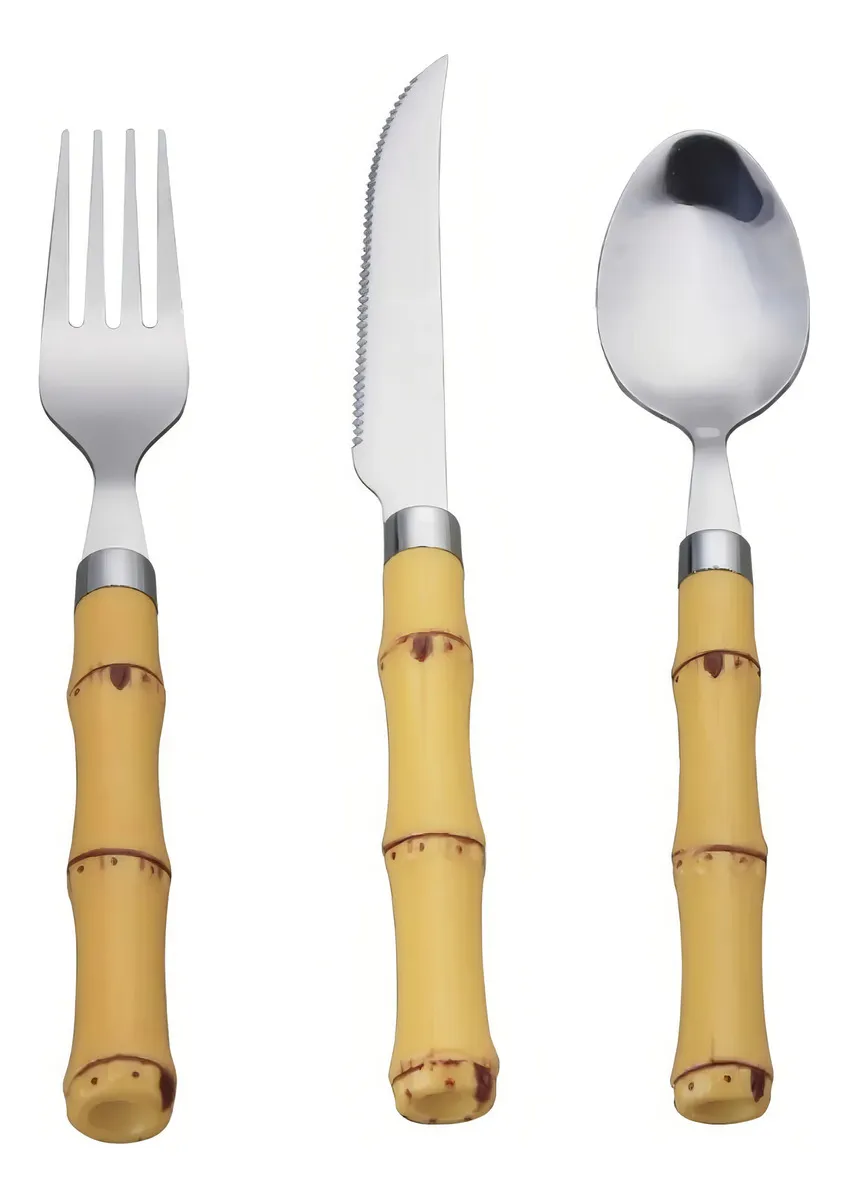 Faqueiro Bambu 18 Peças por r R$55,93