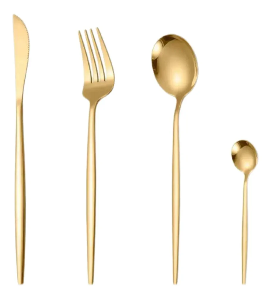 Faqueiro Kit Talheres Em Aço Inox Com Detalhe 24 Peças por R$48,36 (38% OFF)