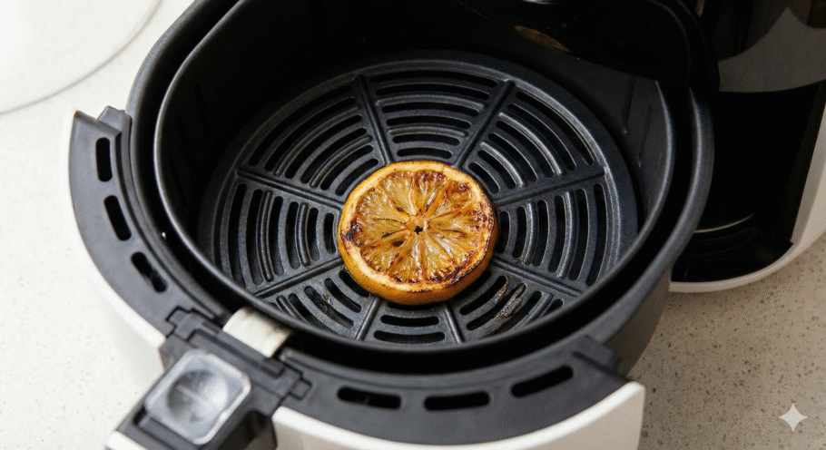Colocar uma fatia de limão na fritadeira elétrica ajuda a manter o aparelho limpo, sem odores e mais agradável para o uso diário