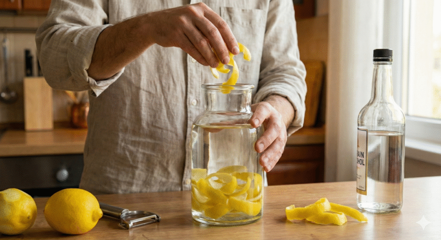 Adotar o hábito de colocar um frasco com cascas de limão e álcool na geladeira é uma forma prática de cuidar da higiene da casa
