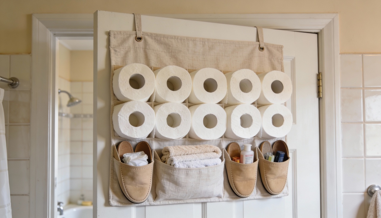A solução genial que está viralizando nas redes sociais é usar aqueles organizadores de sapatos que pendem atrás da porta
