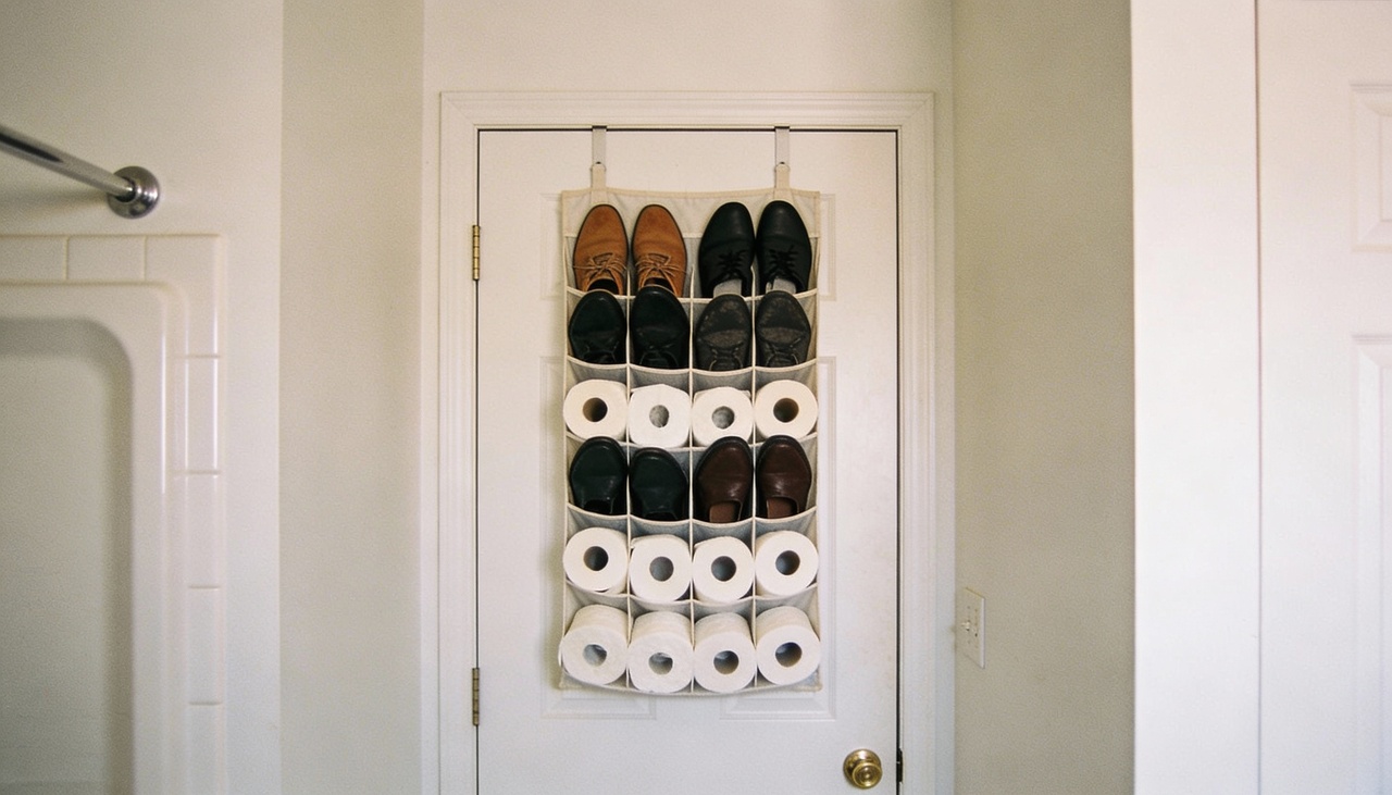 A solução genial que está viralizando nas redes sociais é usar aqueles organizadores de sapatos que pendem atrás da porta