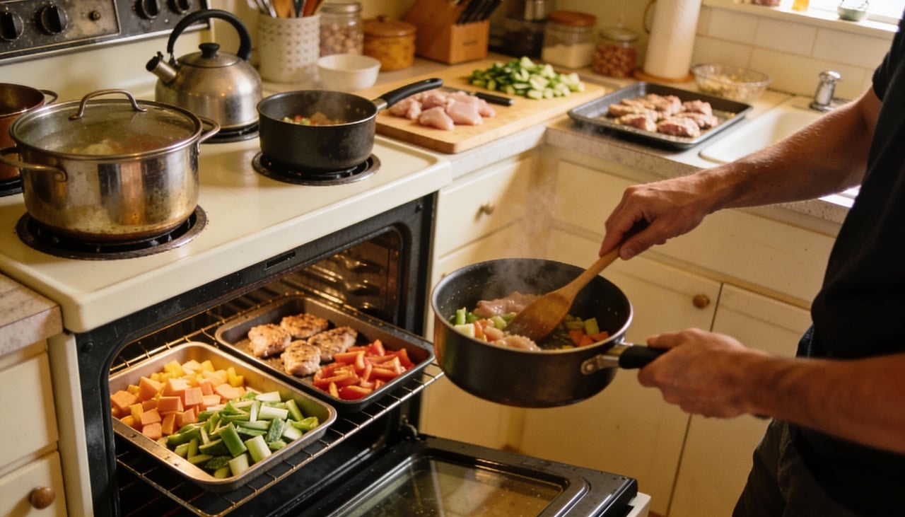 Para cozinhar todas as refeições da semana em apenas 3 horas, a organização começa antes de acender o fogão