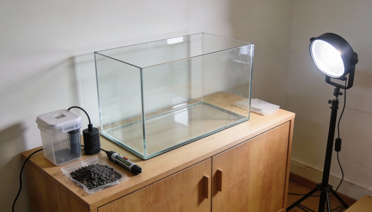 Para um aquário pequeno, entre 20 e 40 litros, o custo total em 2026 costuma ficar em uma faixa aproximada, considerando produtos básicos