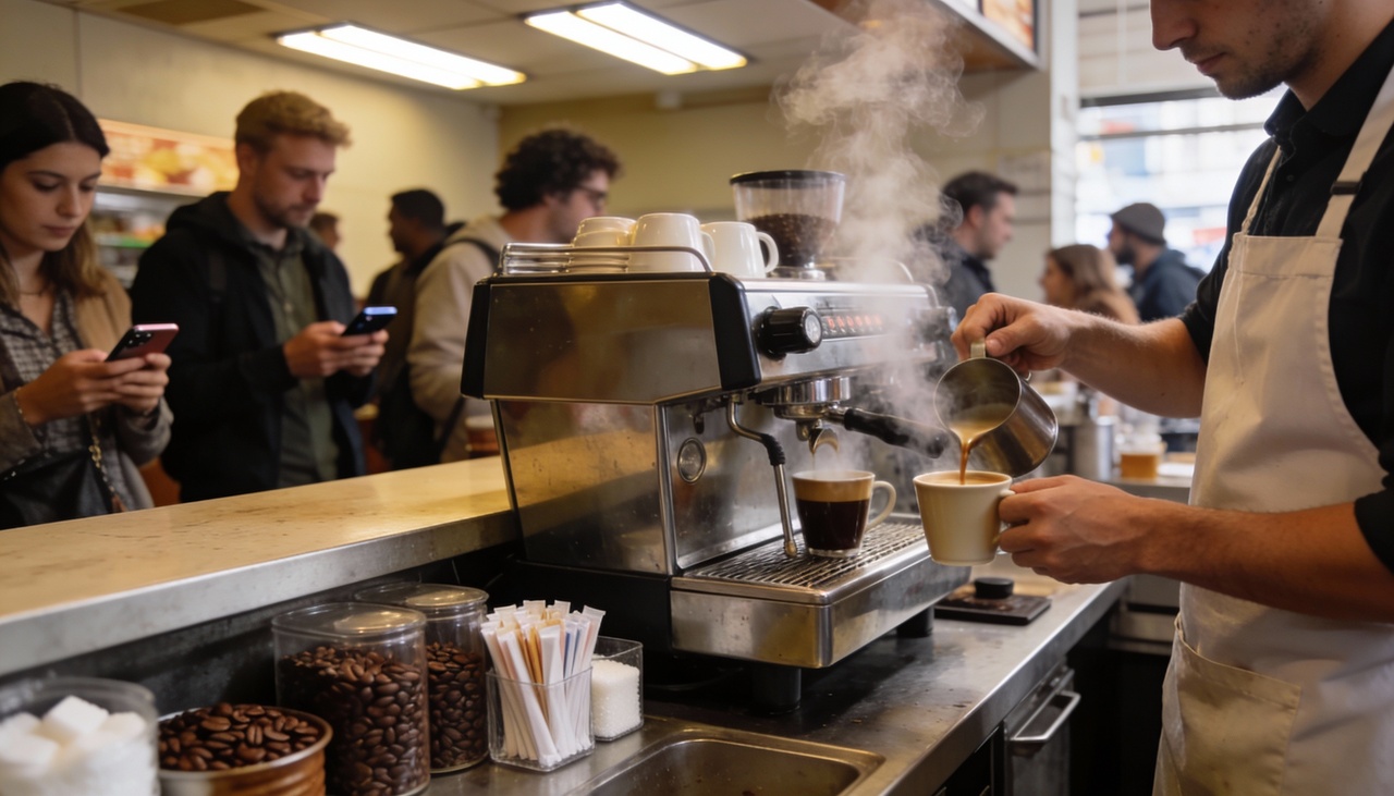 O custo de manutenção das máquinas de café expresso gira em torno de R$ 200,00 por mês para garantir o funcionamento pleno do equipamento