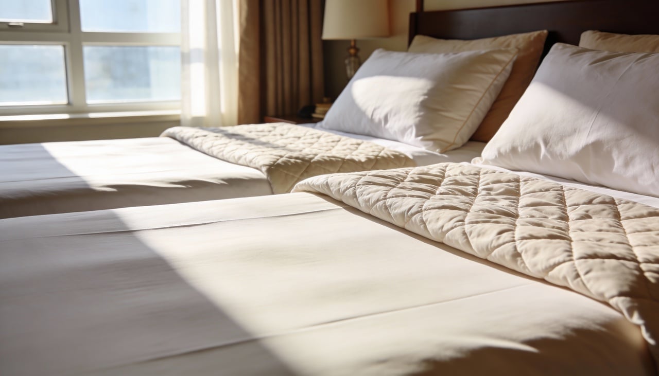 A técnica de dar nós nas extremidades do lençol de baixo cria uma tensão maior e mais uniforme sobre a superfície do colchão