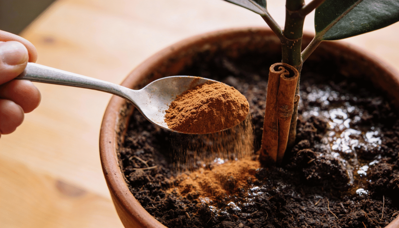 A canela funciona como um poderoso fungicida natural que protege os tecidos vegetais contra ataques de microrganismos