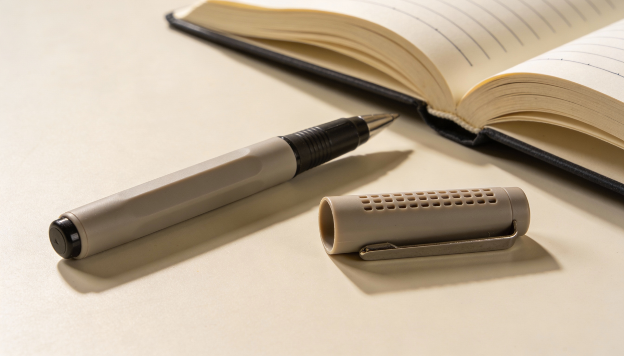 Além disso, a presença dessa abertura ajuda a equilibrar a pressão interna da caneta durante o uso