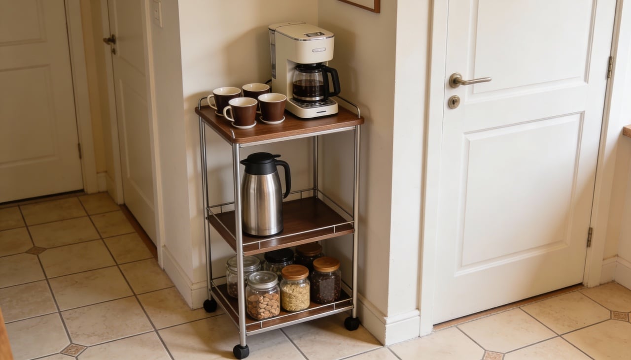 Um cantinho do café charmoso é uma pequena estação montada para preparar café, chá e outras bebidas, sem ocupar grande área