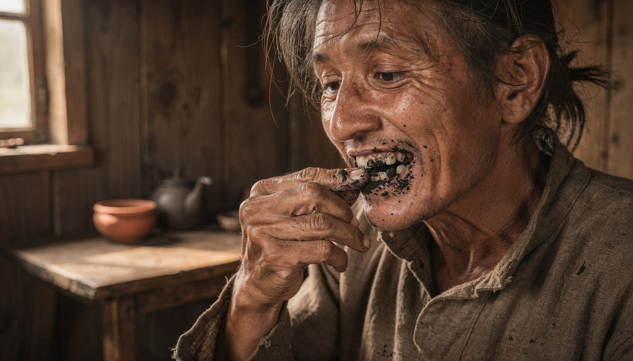 O método mais comum era usar cinzas de madeira misturadas com um pouquinho de água até formar uma pasta