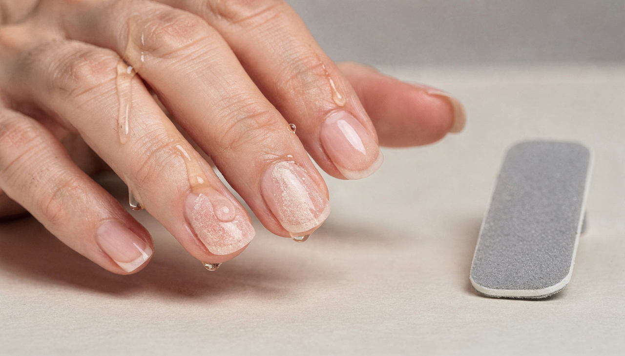 Cada tipo de alongamento em gel, fibra de vidro, acrílico ou polygel reage de forma diferente à acetona e ao lixamento