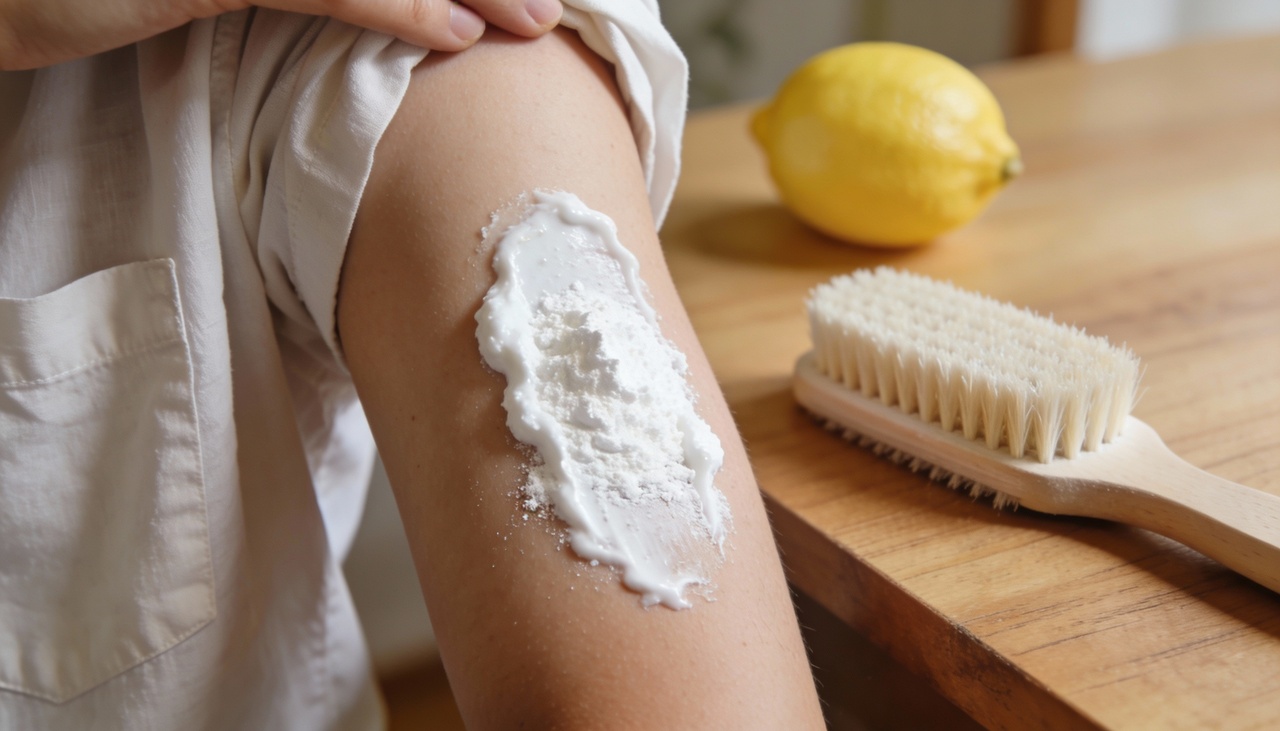 Posteriormente, a combinação desses elementos cria uma efervescência que penetra profundamente nas tramas da roupa