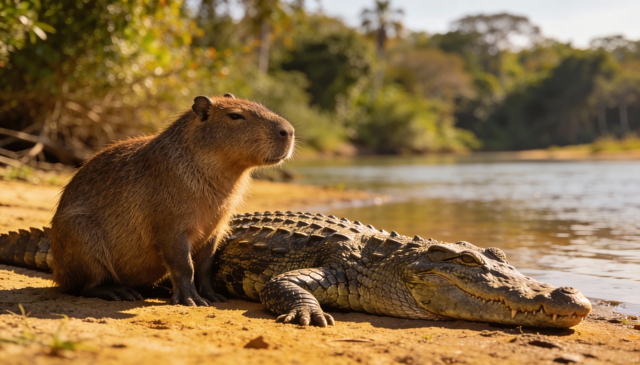 Muitas pessoas acreditam que os animais possuem um pacto de amizade quando descansam próximos nas margens dos rios