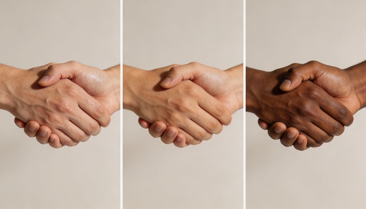 O contato inicial através das mãos estabelece um vínculo imediato de confiança entre as pessoas envolvidas no cumprimento