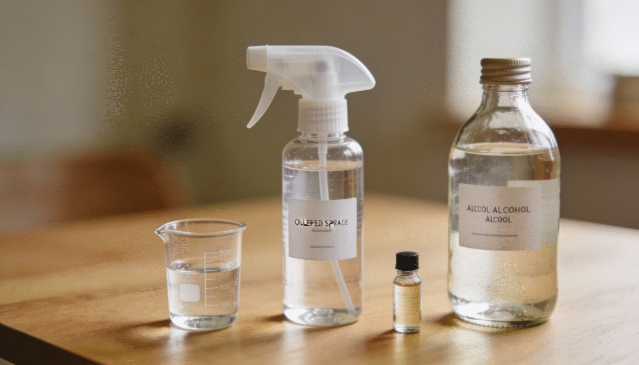 Para preparar em casa um spray perfumado para tecidos, a recomendação é começar com uma receita básica