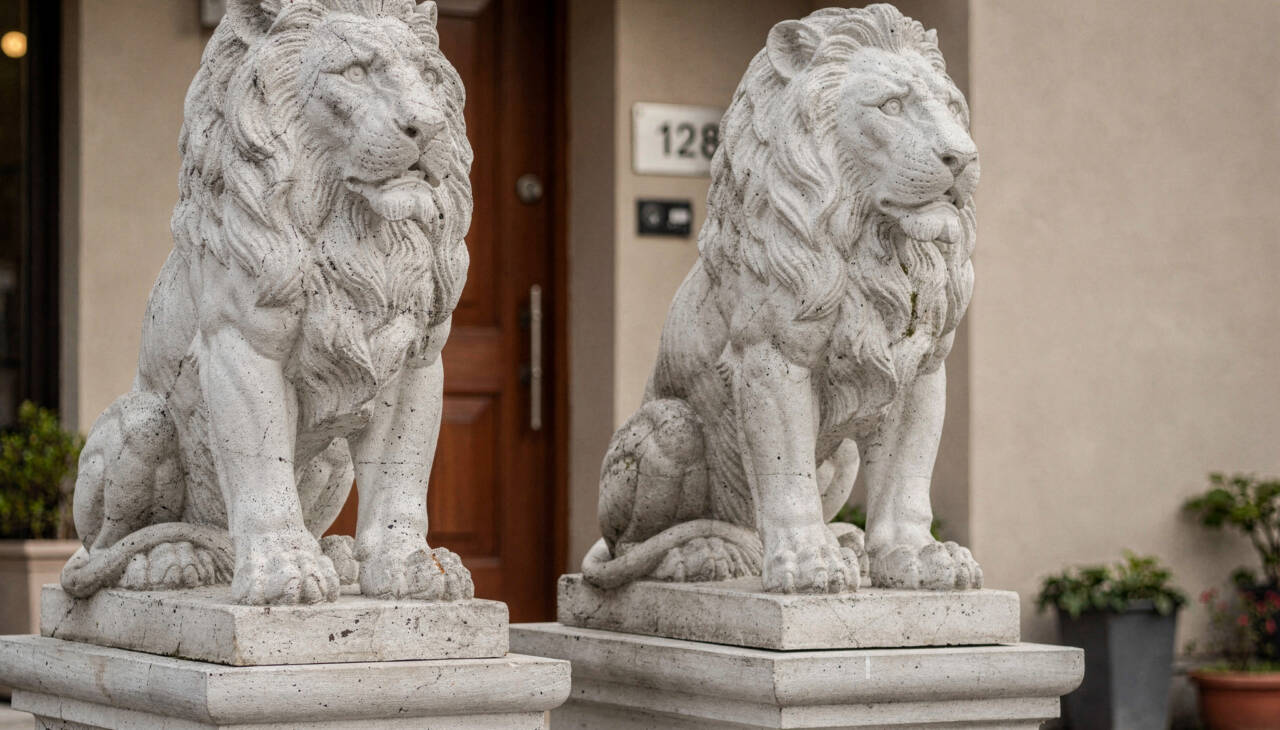 A expressão “leões na entrada de casa” é associada principalmente ao conceito de proteção