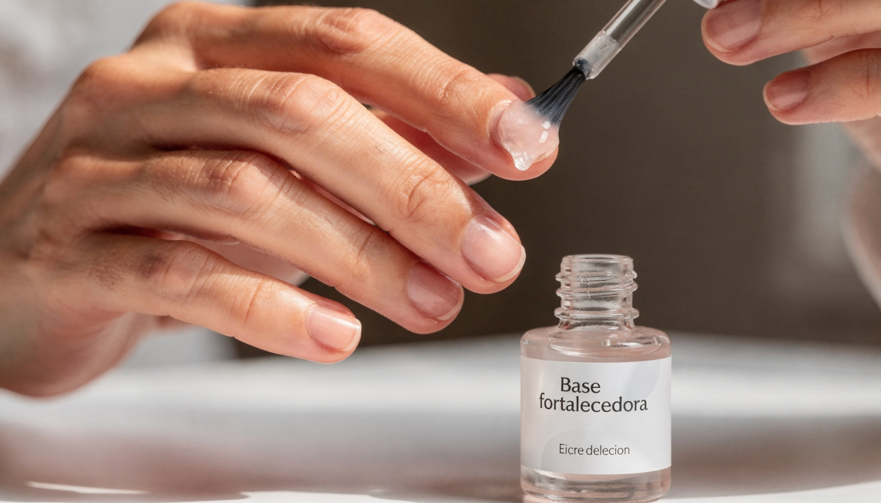 Ao escolher uma base fortalecedora de unhas, é importante observar a presença de ativos fortalecedores e condicionantes na lista de ingredientes