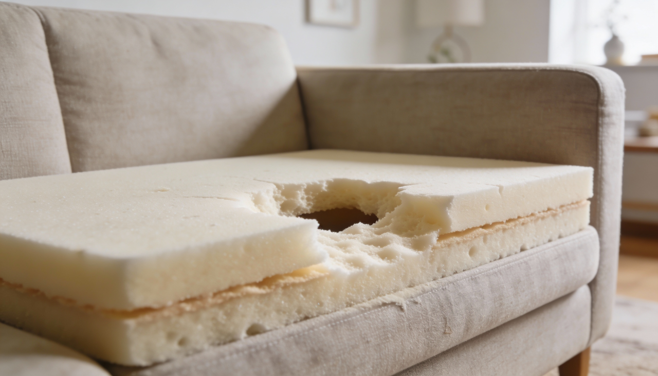 O afundamento do estofado não significa necessariamente defeito, mas indica desgaste natural das estruturas internas
