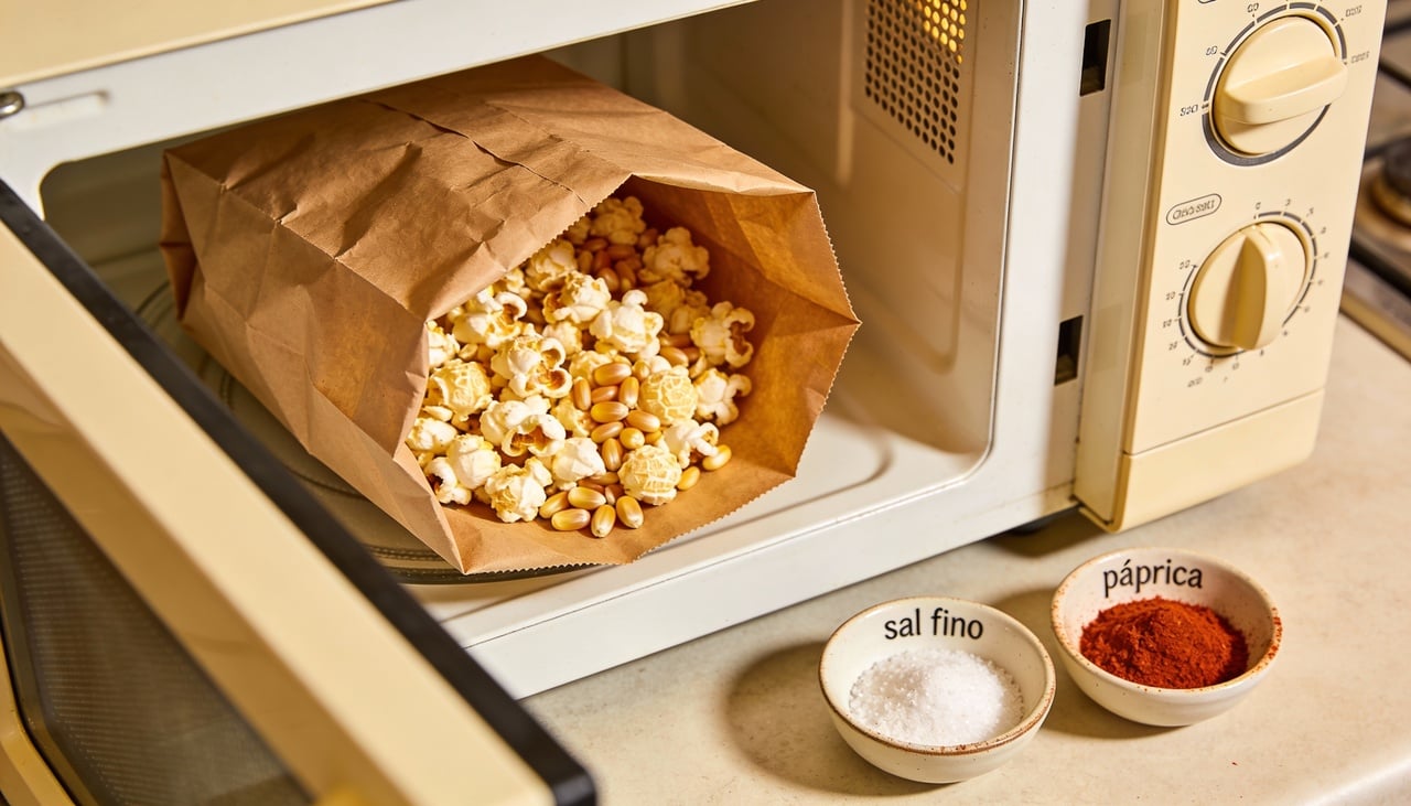 O processo exige apenas milho comum e um saquinho de pão tradicional perfeitamente limpo e seco