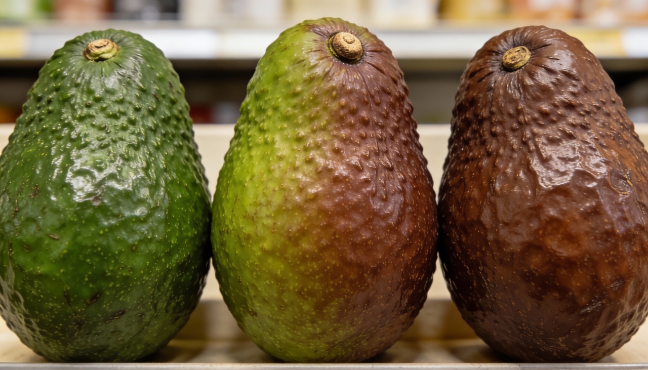 O truque principal consiste em observar a cor presente logo abaixo do pedúnculo, que é aquela pequena haste ou cabinho localizado no topo da fruta