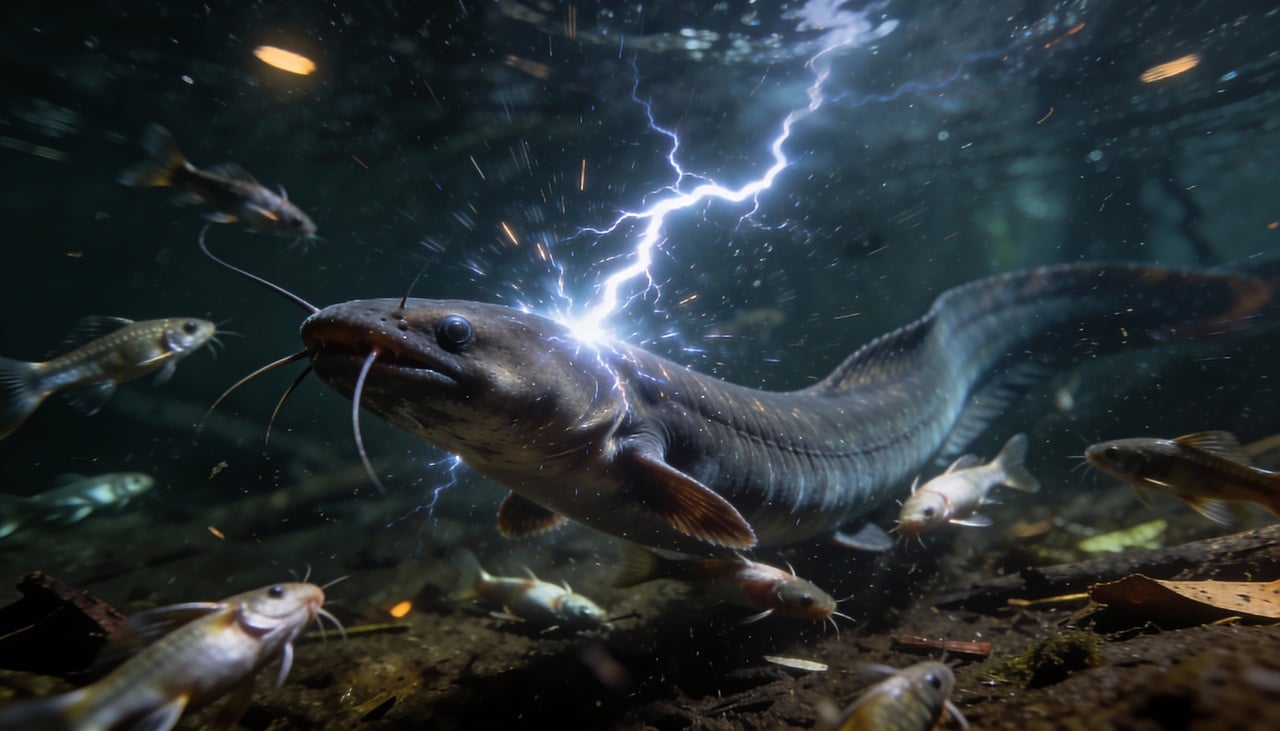 O corpo desse animal abriga milhares de células especializadas chamadas eletrócitos, que funcionam como pequenas baterias biológicas conectadas em série