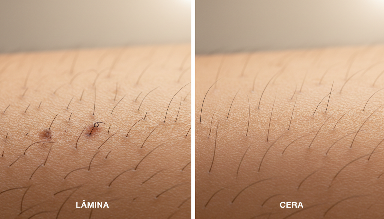 Os pelos encravados surgem quando o fio encontra dificuldade para atravessar a superfície da pele e crescer para fora