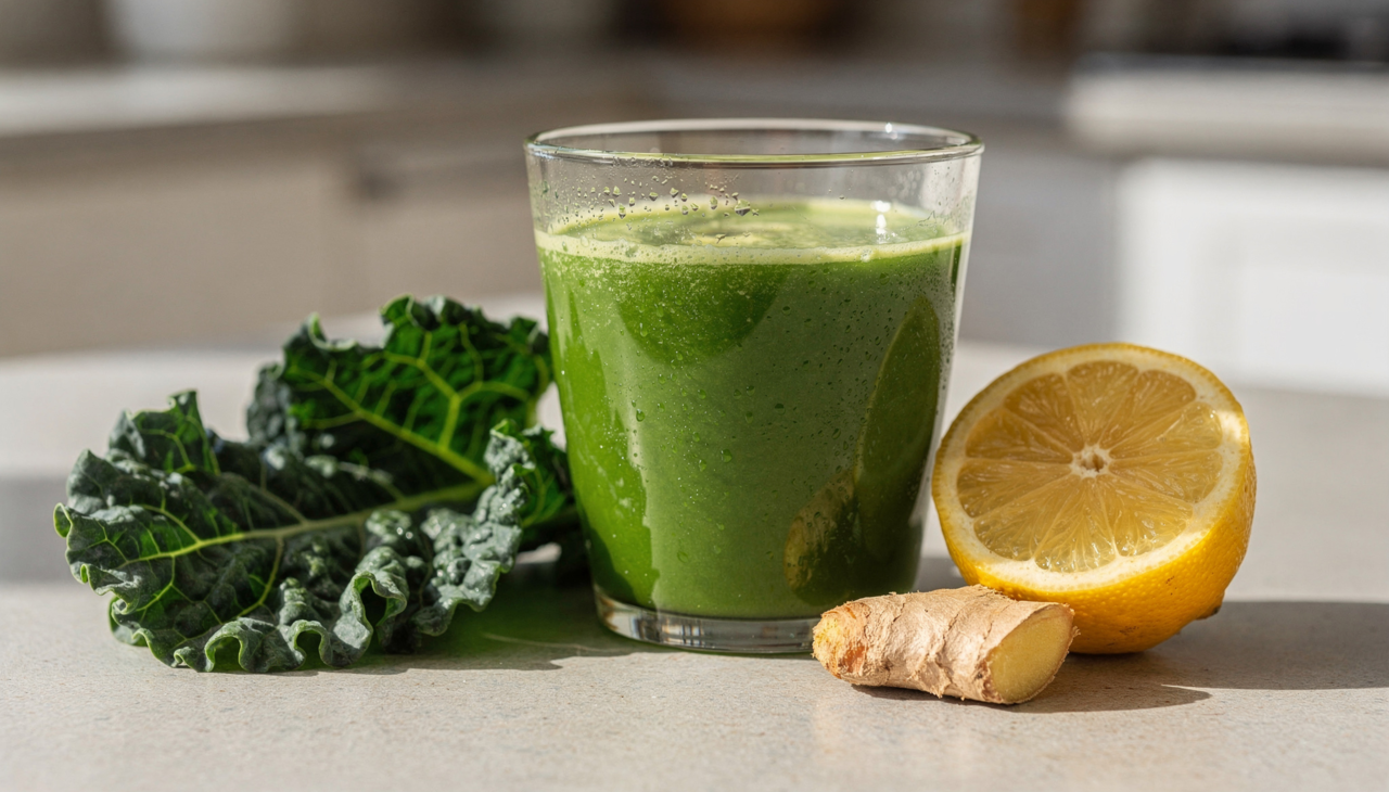 Os benefícios do suco verde estão ligados ao teor de fibras, vitaminas e antioxidantes dos ingredientes